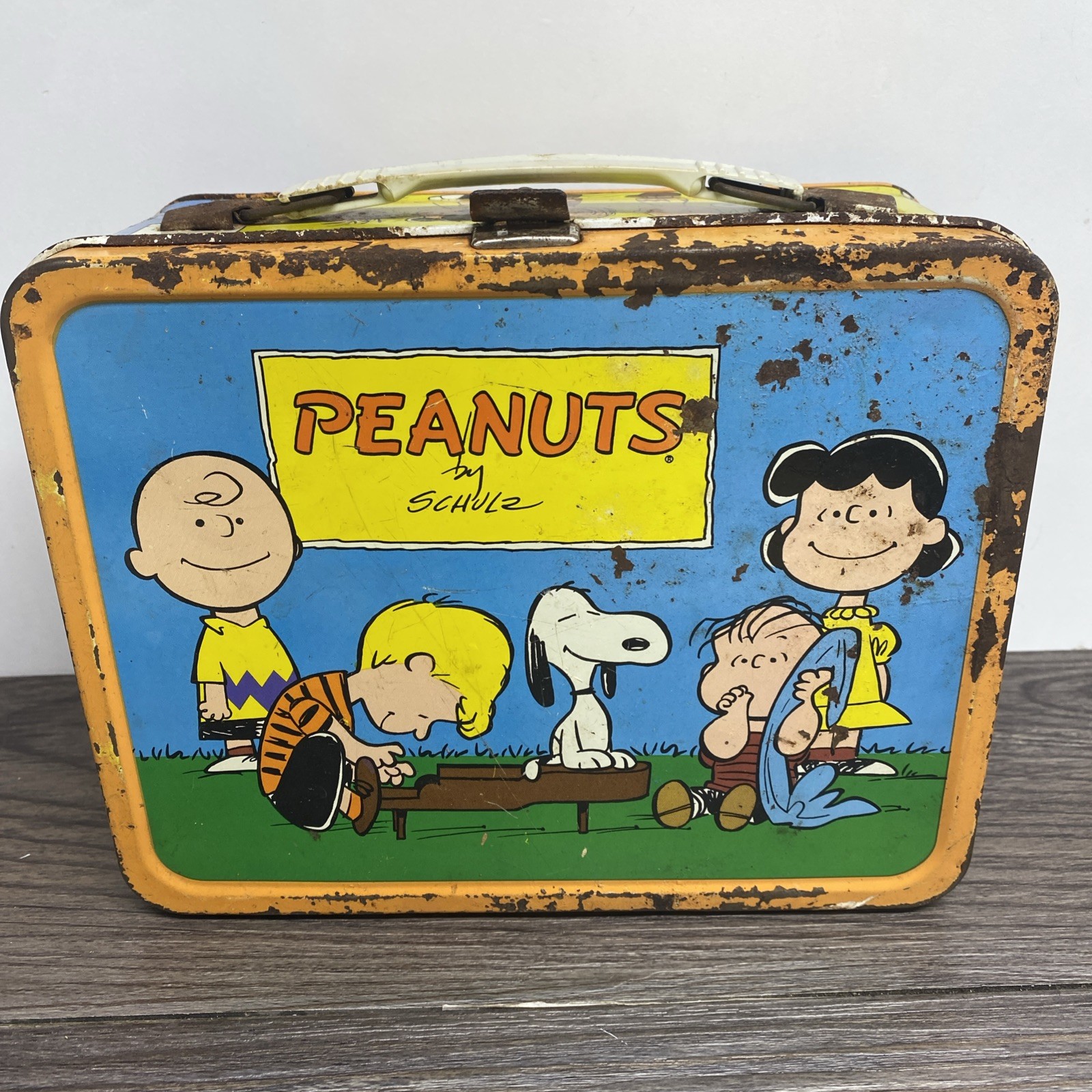 Vintage Peanuts 1959 King Seeley Charlie Brown Snoopy Metal Lunch Box No Thermos