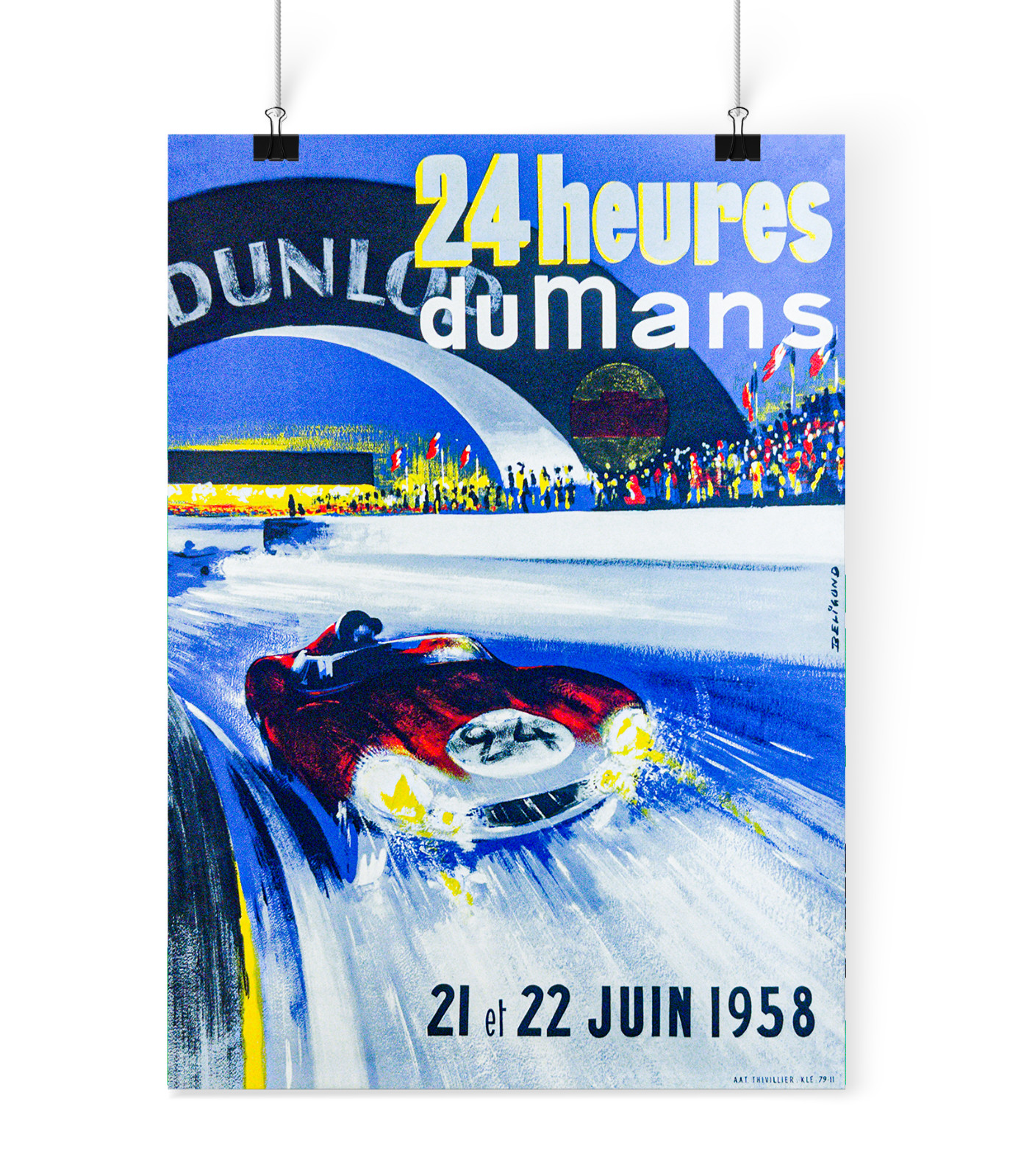 MINT Original 1958 24 Hours of Le Mans Poster Michel Beligond Swiss Lithograph MINT Original 1958 24 Hours of Le Mans Poster Michel Beligond Swiss Lithograph