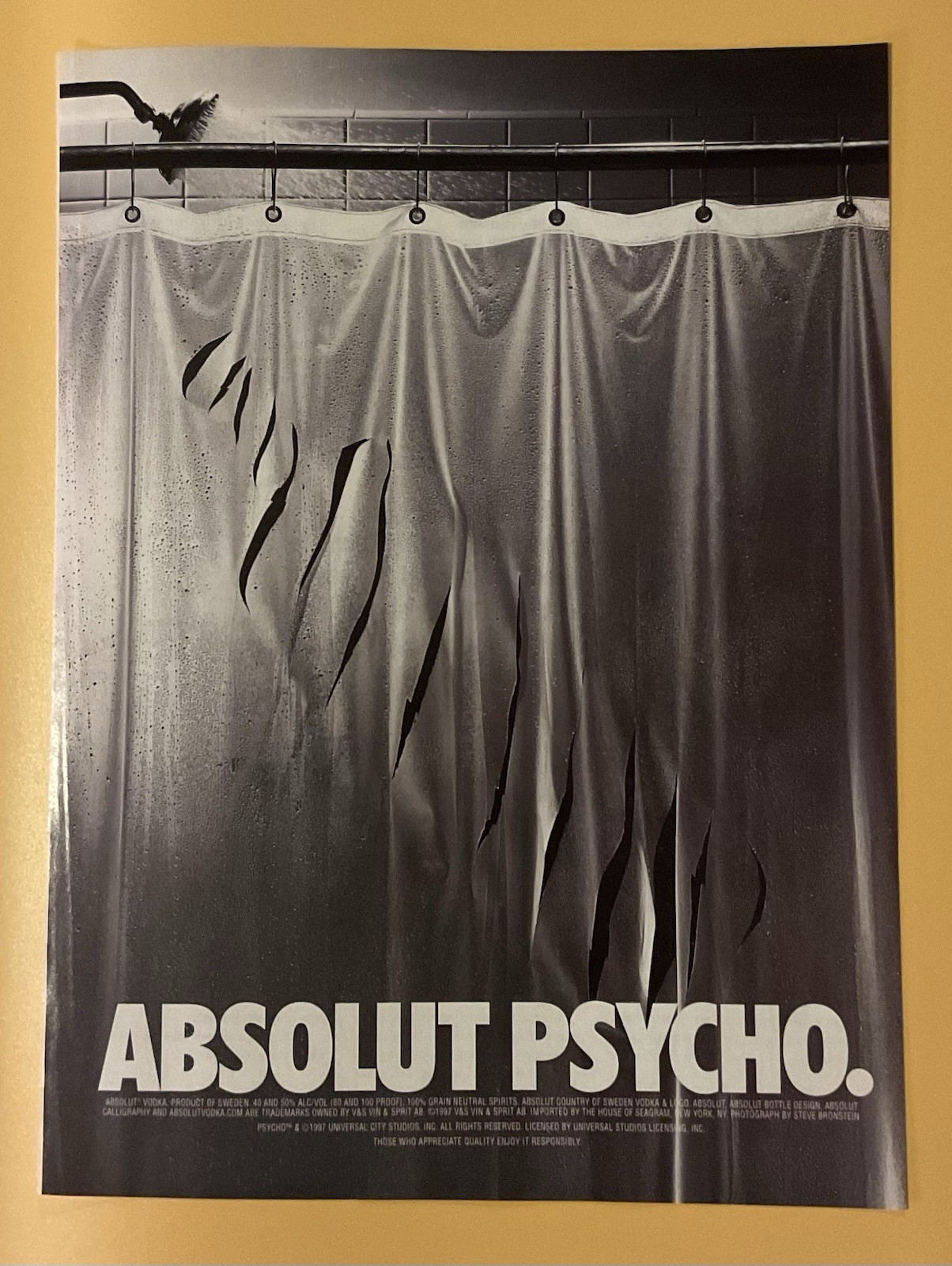 1997 Absolut Vodka Psycho Vintage Print Ad
