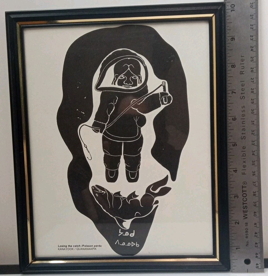 Canadian Inuit Indigenous Art Kanayuk Tukalak Loosing Catch 1972 Alaskan Arctic