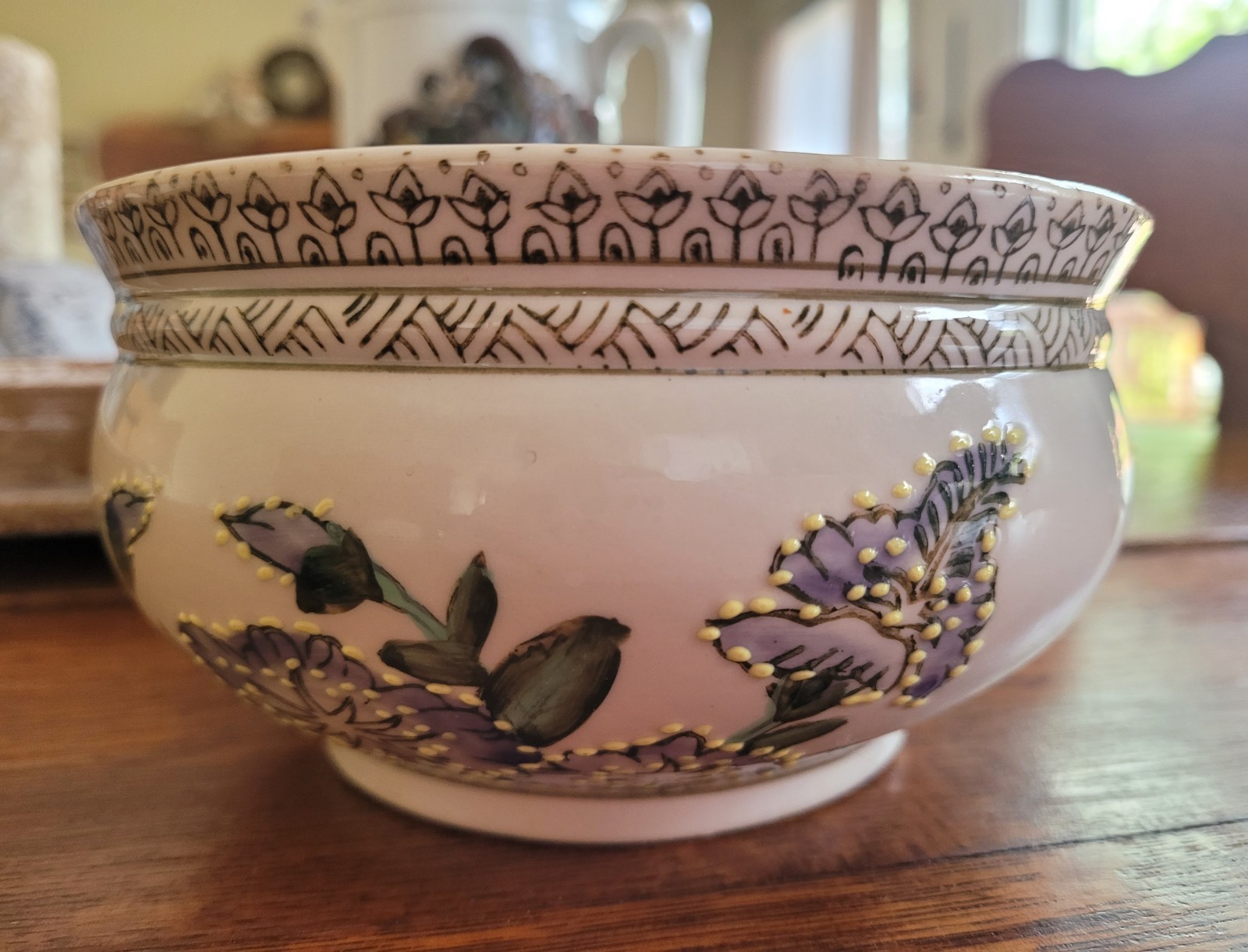 Vintage Moriage (?) Pottery Marked STAR 5. Crock, Bowl, Pot. Nice