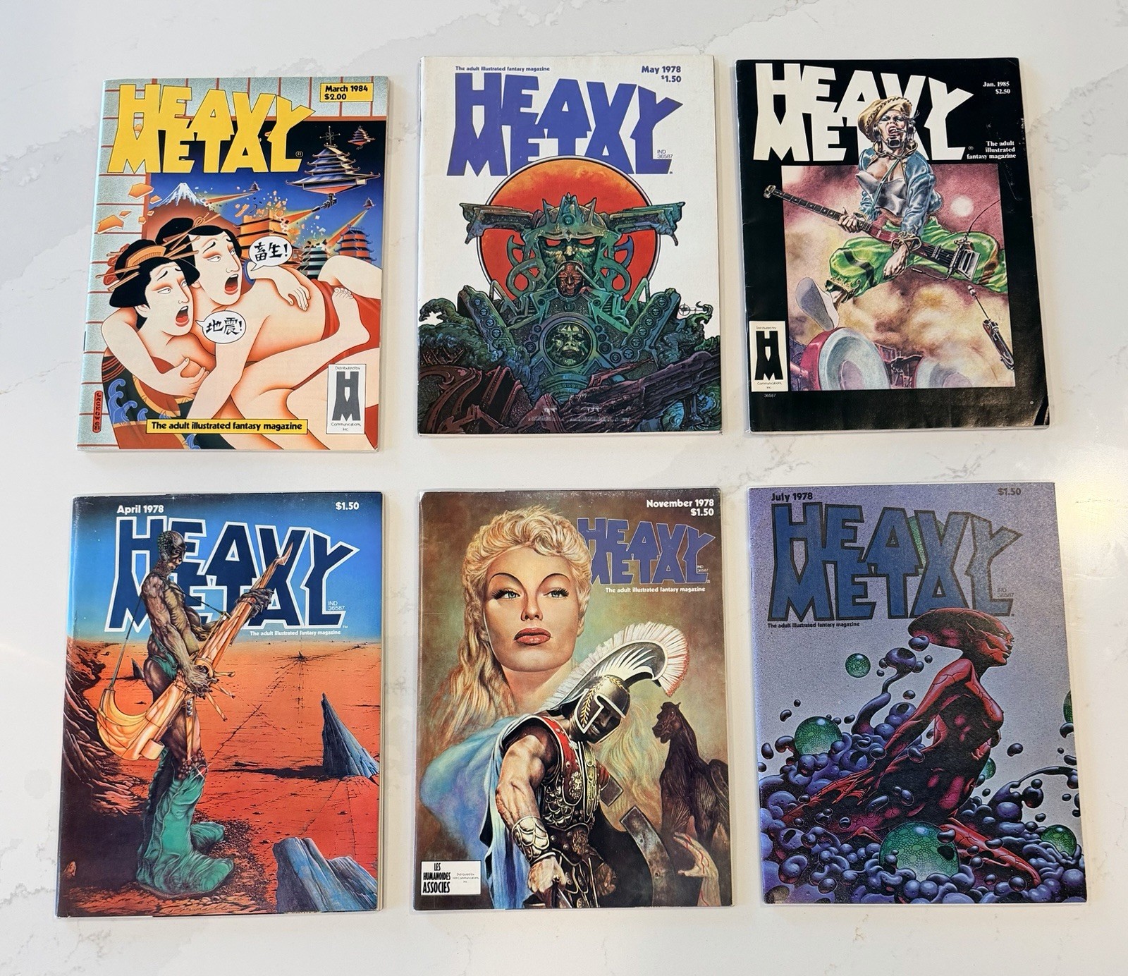 Vtg Heavy Metal Magazine Lot 6 1978-1984 Moebius Corben Sci-Fi Fantasy