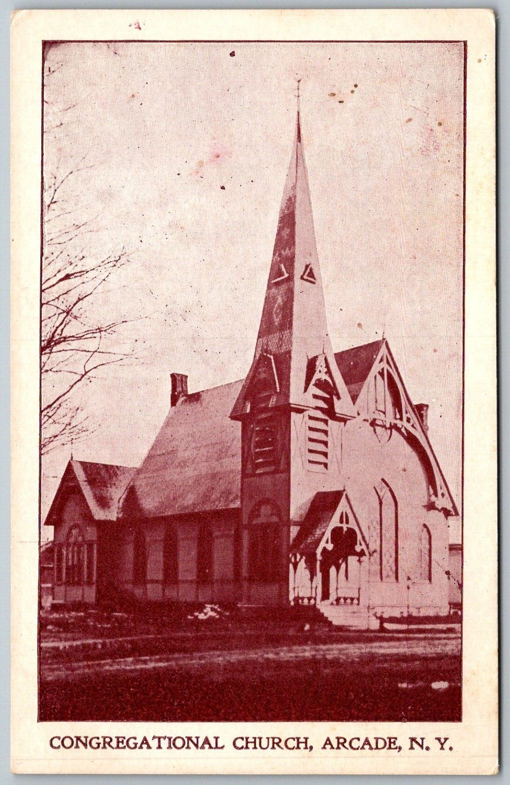 Arcade New York c1906 Postcard Congregational Church