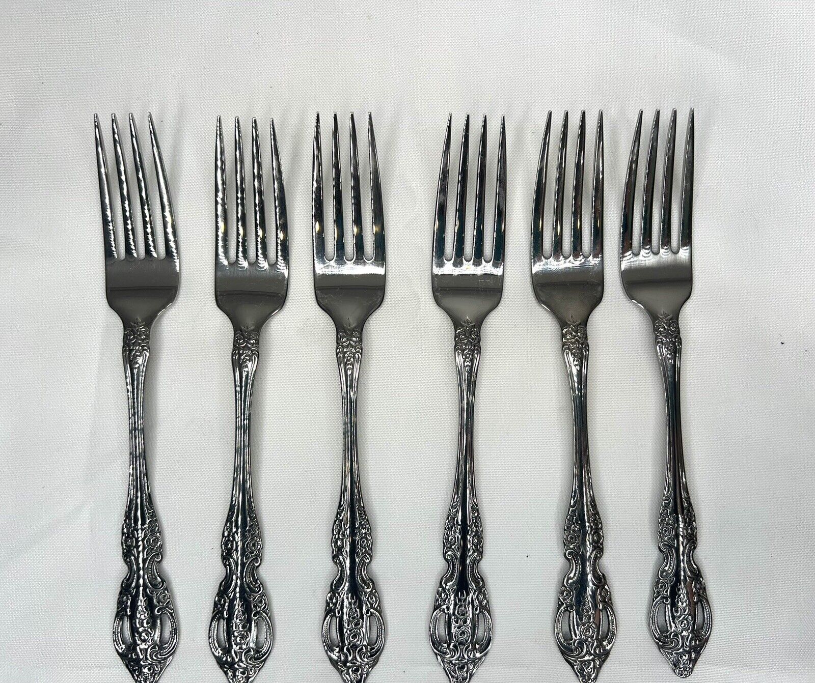 SSS By Oneida RENOIR/PEMBROKE - Dinner Forks - Stainless Steel - Lot of (6)