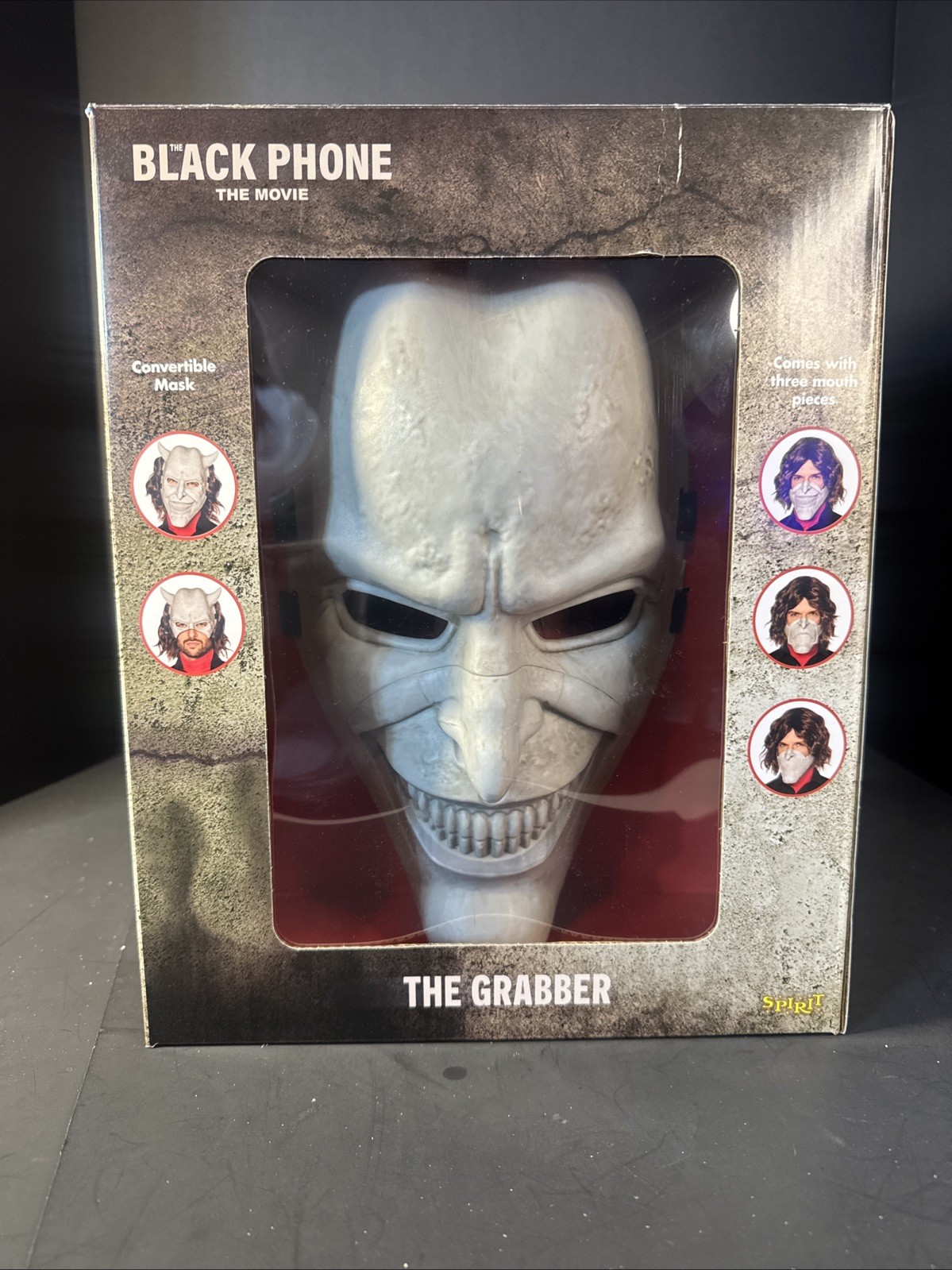 Spirit Halloween The Grabber Convertible Half Mask Black Phone Rare NEW Spirit Halloween The Grabber Convertible Half Mask Black Phone Rare NEW