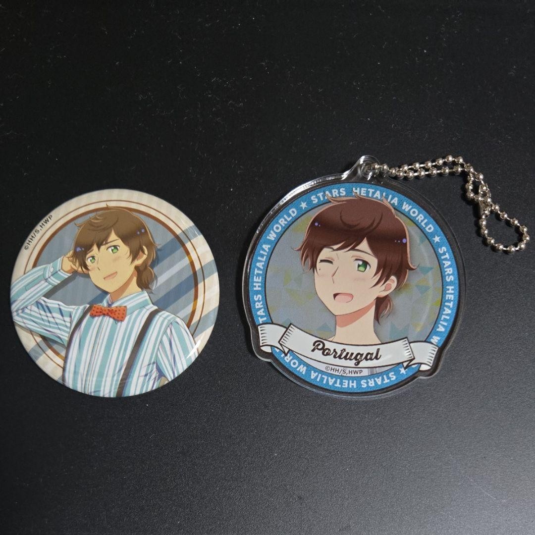 Hetalia Portugal Karaoke no Tetsujin Acrylic Keyholder Web Kuji Can Badge