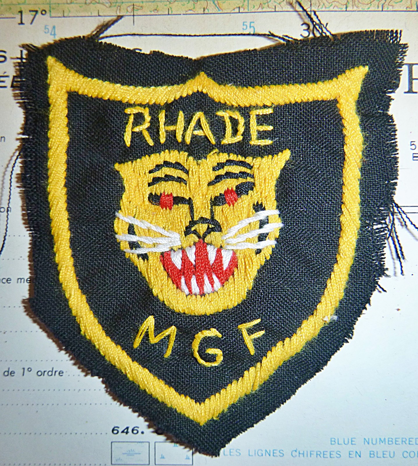 Rare Hand Sewn Patch - RHADE HILL TRIBE - Mercenaries - Vietnam War - D.880