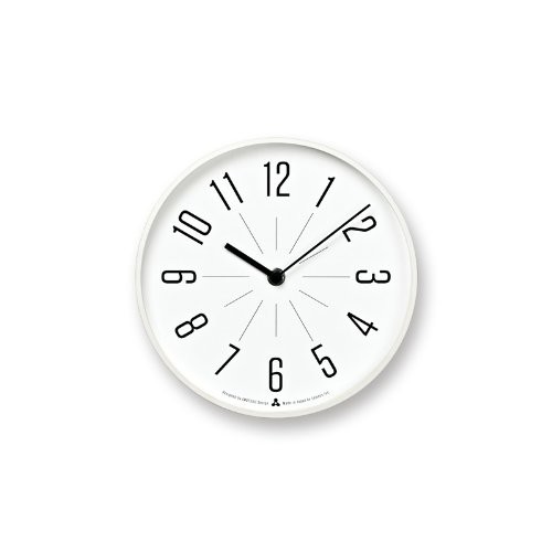 Lemnos Jiji AWA13-03 WH Analog Wall Clock Tabletop or Wall Clock with Stand