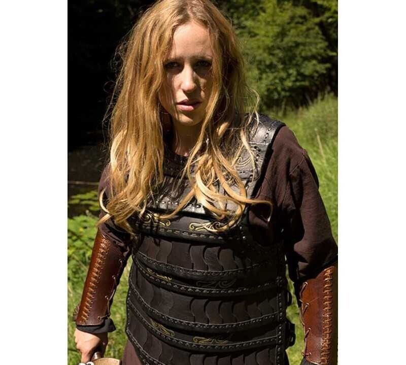 Leather Armor Celtic Leather Lady Armour Larp Cosplay Costume Armor W Arm Guard