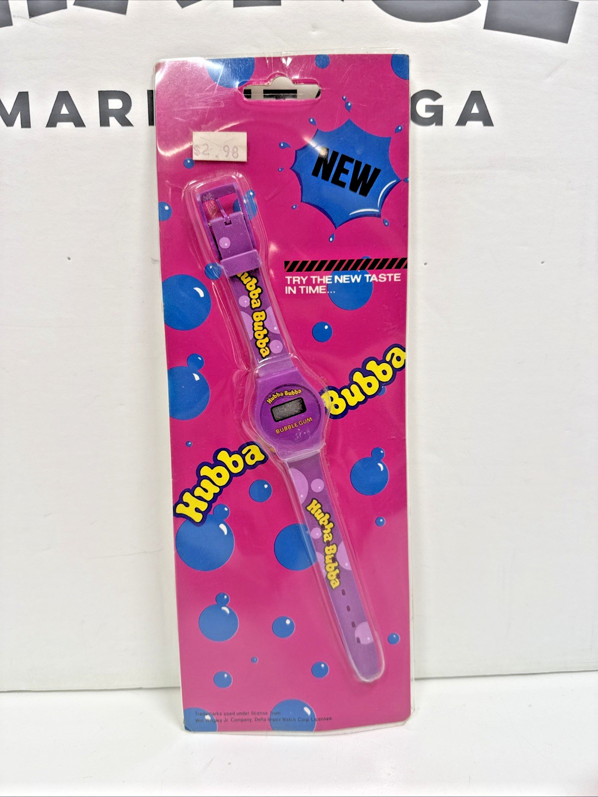 Vintage Wrigley’s Hubba Bubba Bubble Gum Digital Wrist Watch 1980s - NOS Vintage Wrigley’s Hubba Bubba Bubble Gum Digital Wrist Watch 1980s - NOS