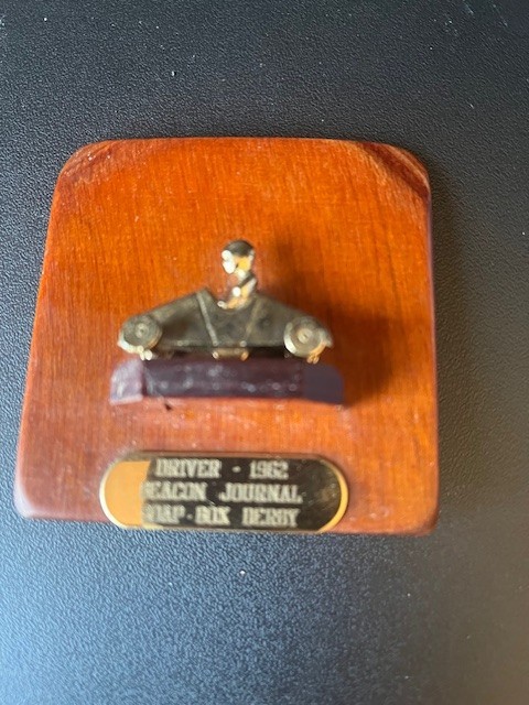 Akron Ohio Soap Box Derby Trophy 1962 Beacon Journal Plaque