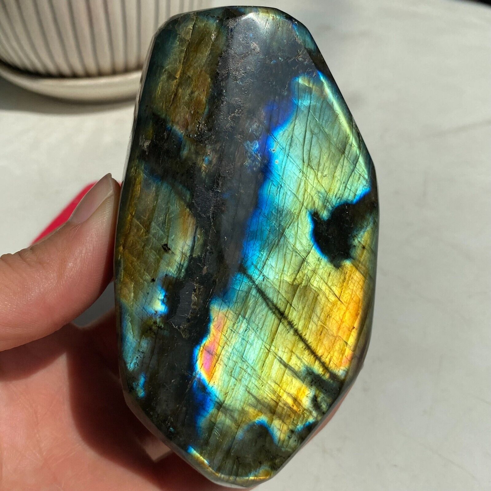 1.16LB Natural Gorgeous Labradorite Quartz Crystal Stone Specimen Healing T37