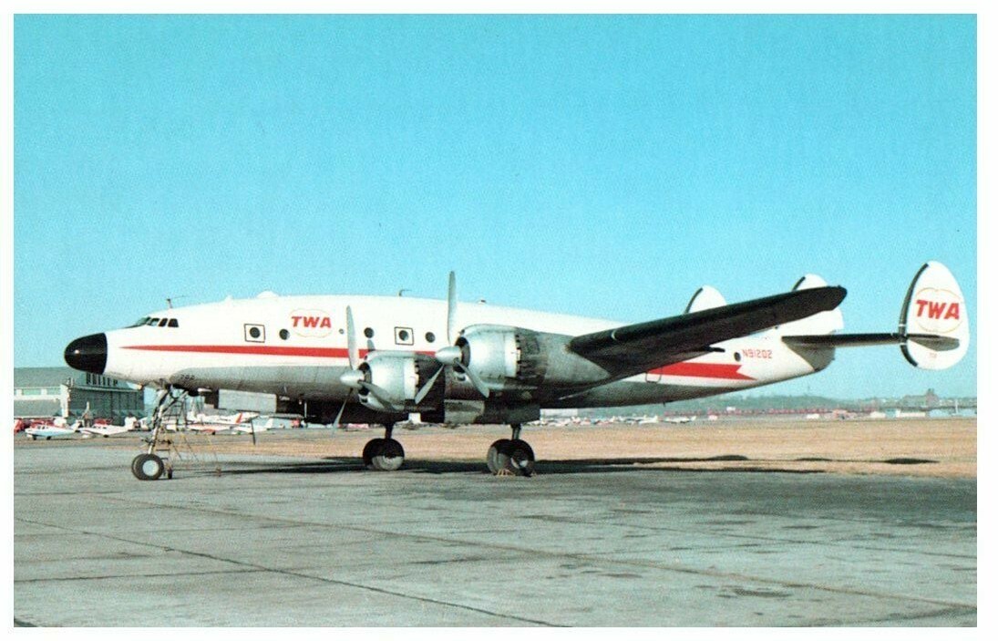 Trans World Airlines Lockheed L749 Airplane Postcard at Kansas City