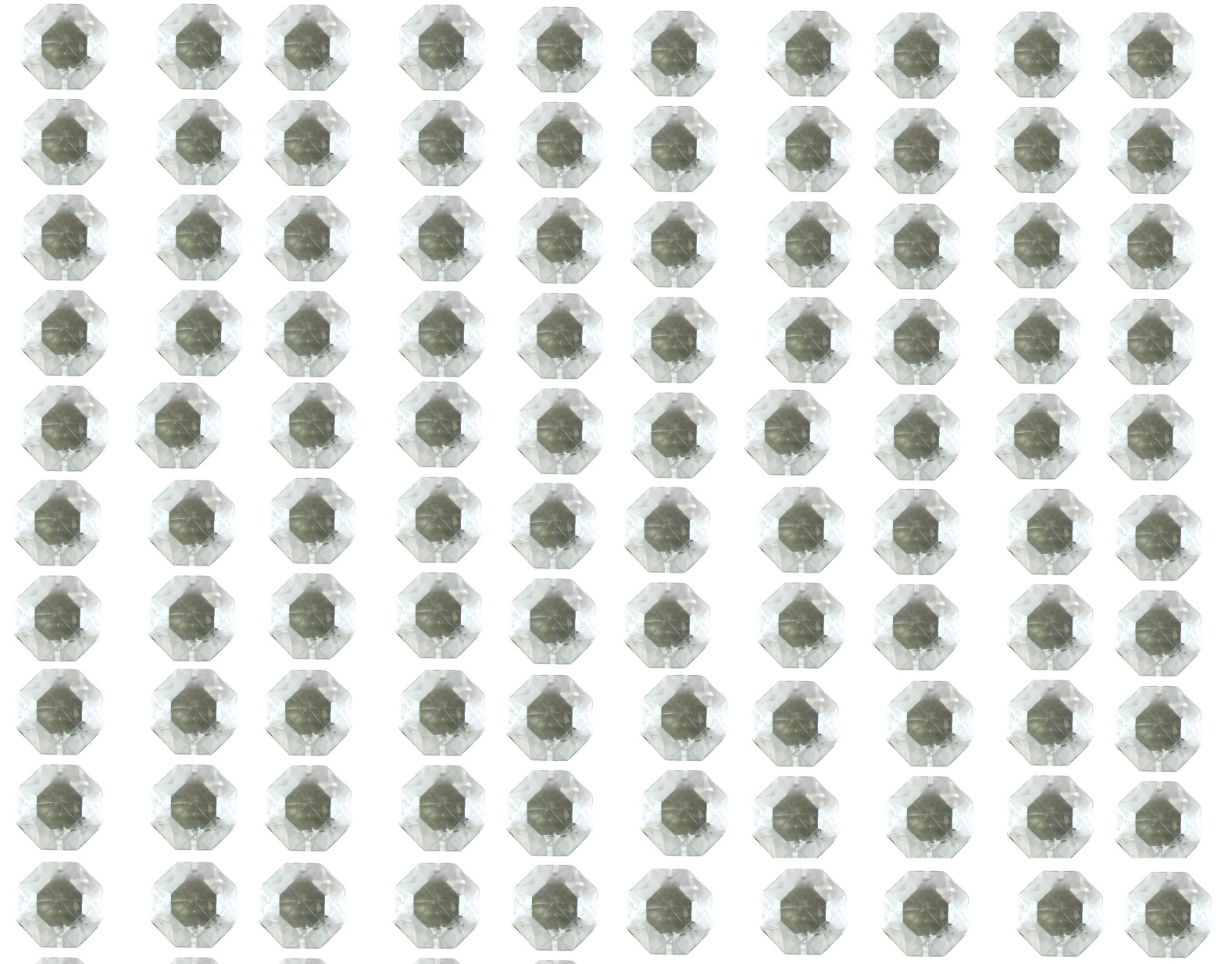 32mm Chandelier 2-Hole Prism Octagon Crystal Shape, Clear, LOT OF 100