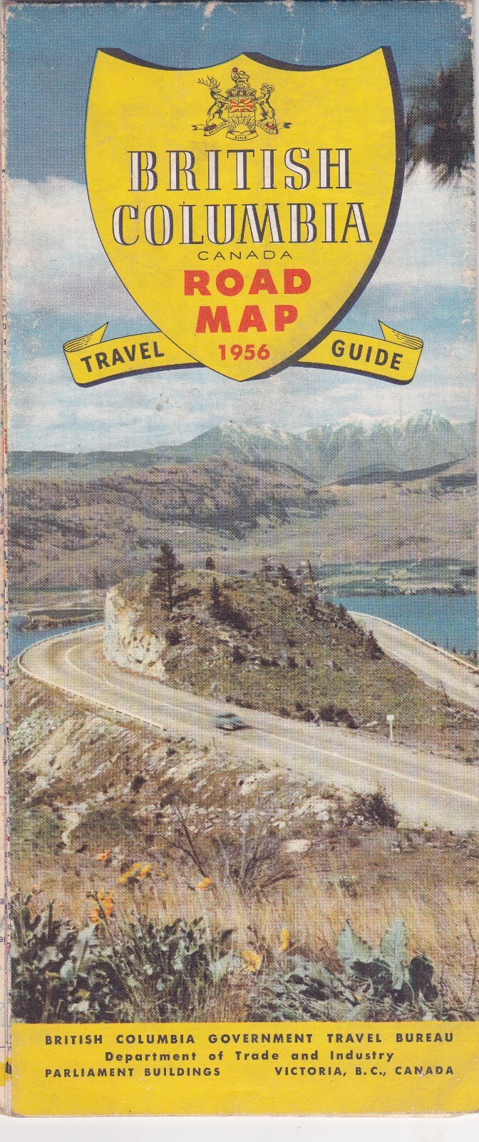 1956 Official Road Map of British Columbia
