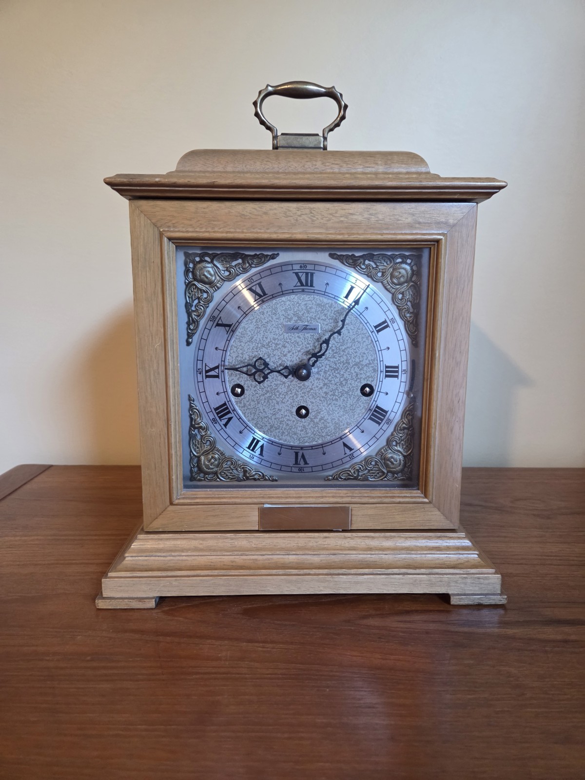Vtg. Seth Thomas Mantle Clock Legacy Serviced Westminster Chimes Working W/Key 