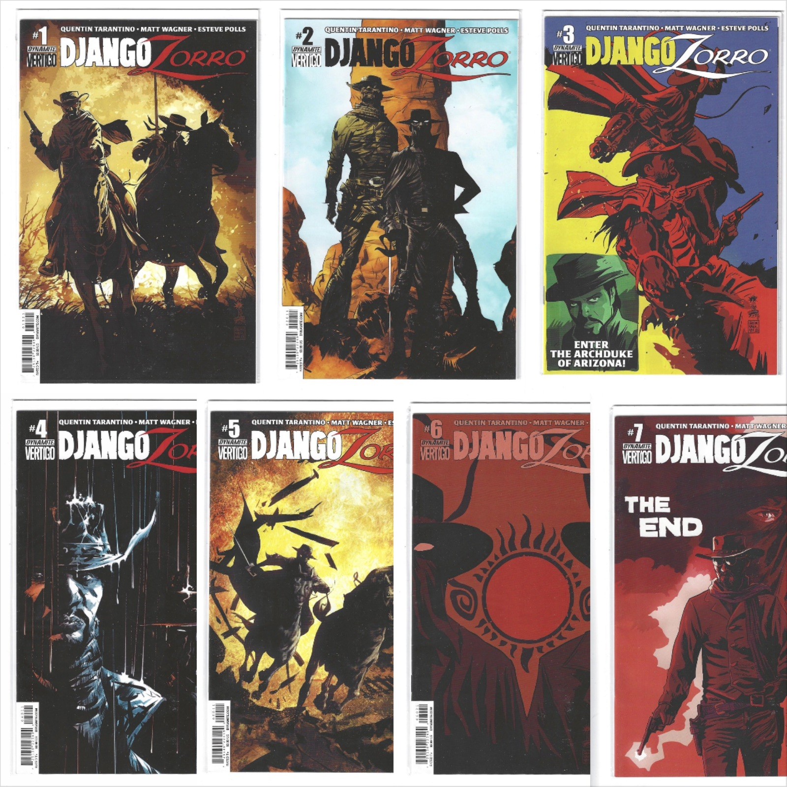 Django / Zorro #1–7 | Cover A & B Set | VF/NM | HTF | Dynamite Comics Tarantino