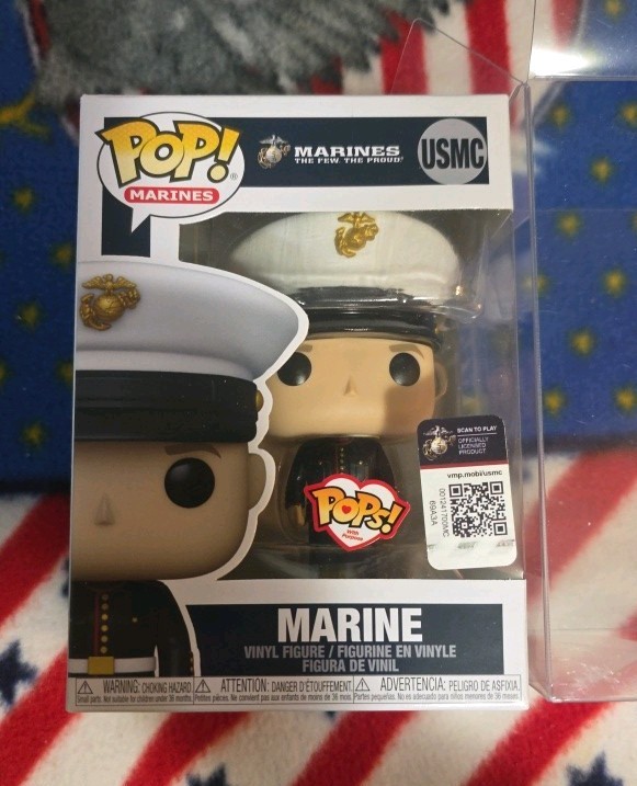 Funko Pop Marines, MARINE USMC, Dress Blues, White Male, Pops W/Protector Funko Pop Marines, MARINE USMC, Dress Blues, White Male, Pops W/Protector