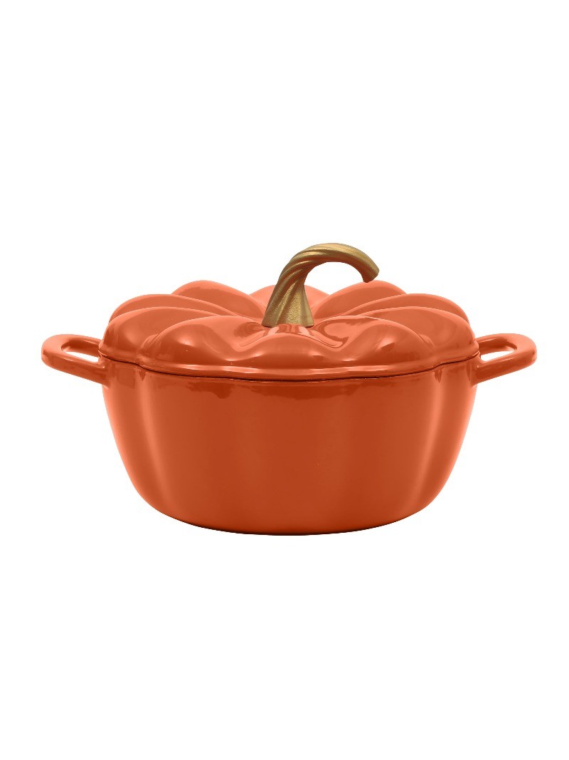 The Pioneer Woman 3.5-Quart Pumpkin Enameled Cast Iron Dutch Oven, Orange