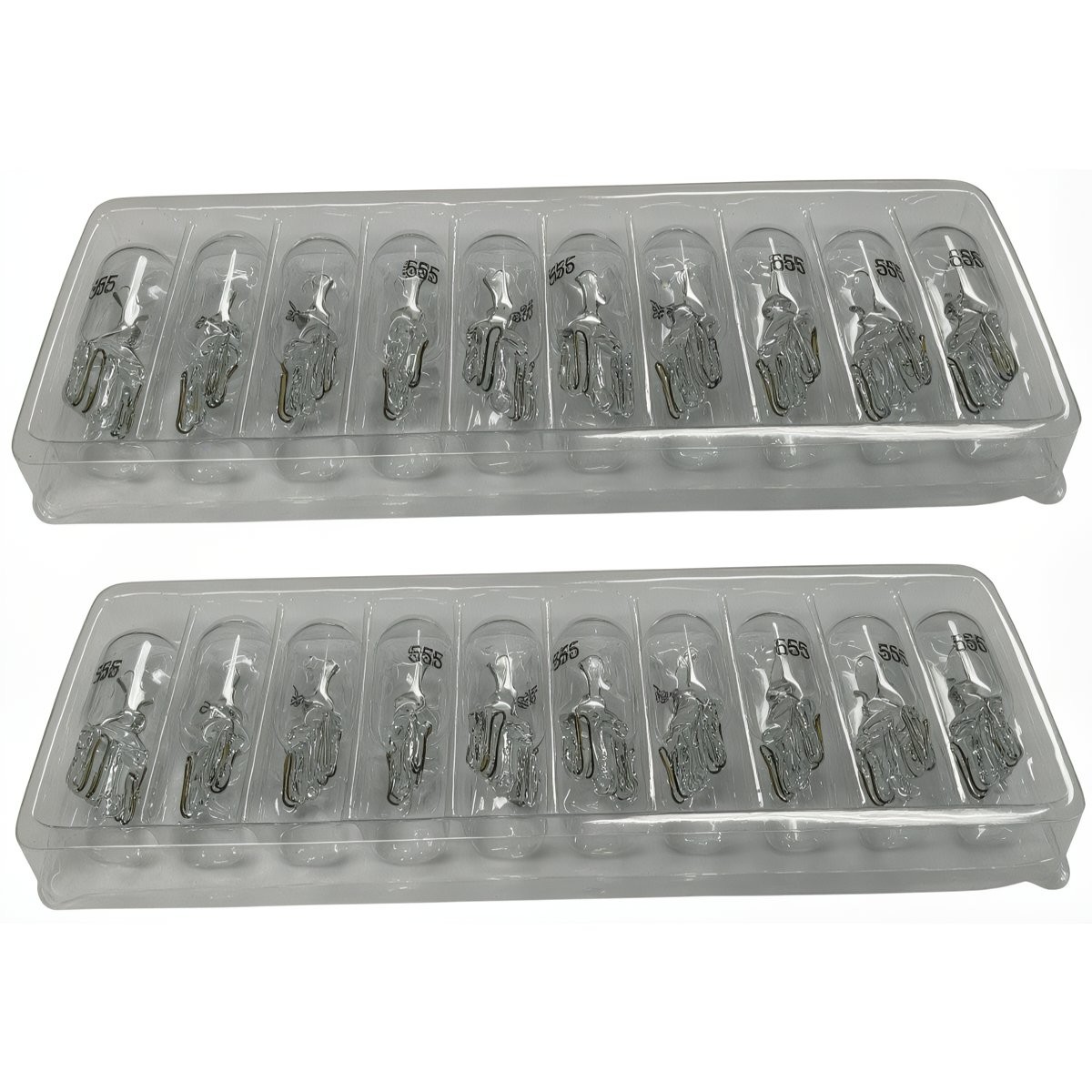 555, 6.3V .25A T3-1/4, Small Wedge Base Lamp Light Bulb - Clear - Box of 20