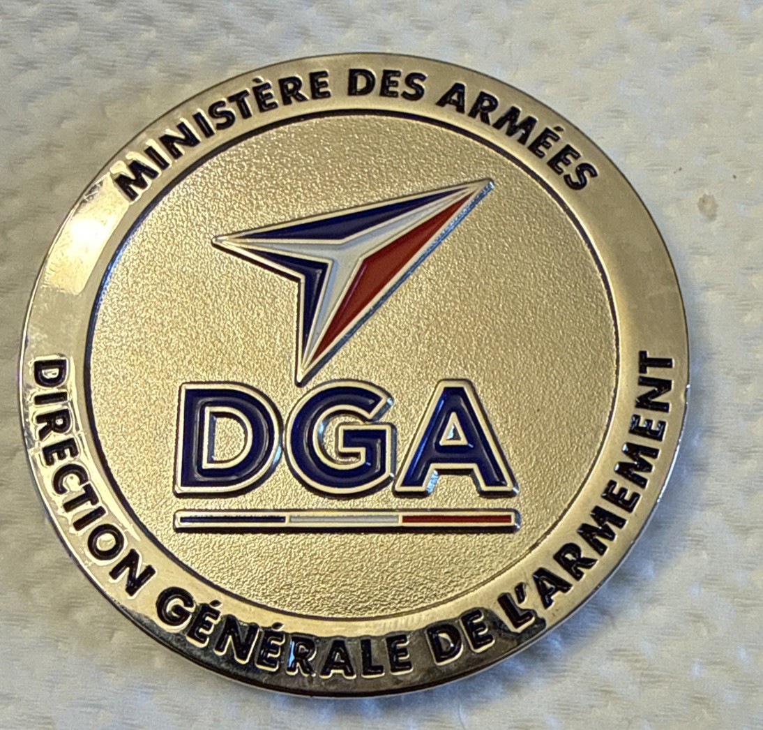 French DGA Ministry Armed Forces Challenge Coin Embassy Defense Mission Canada