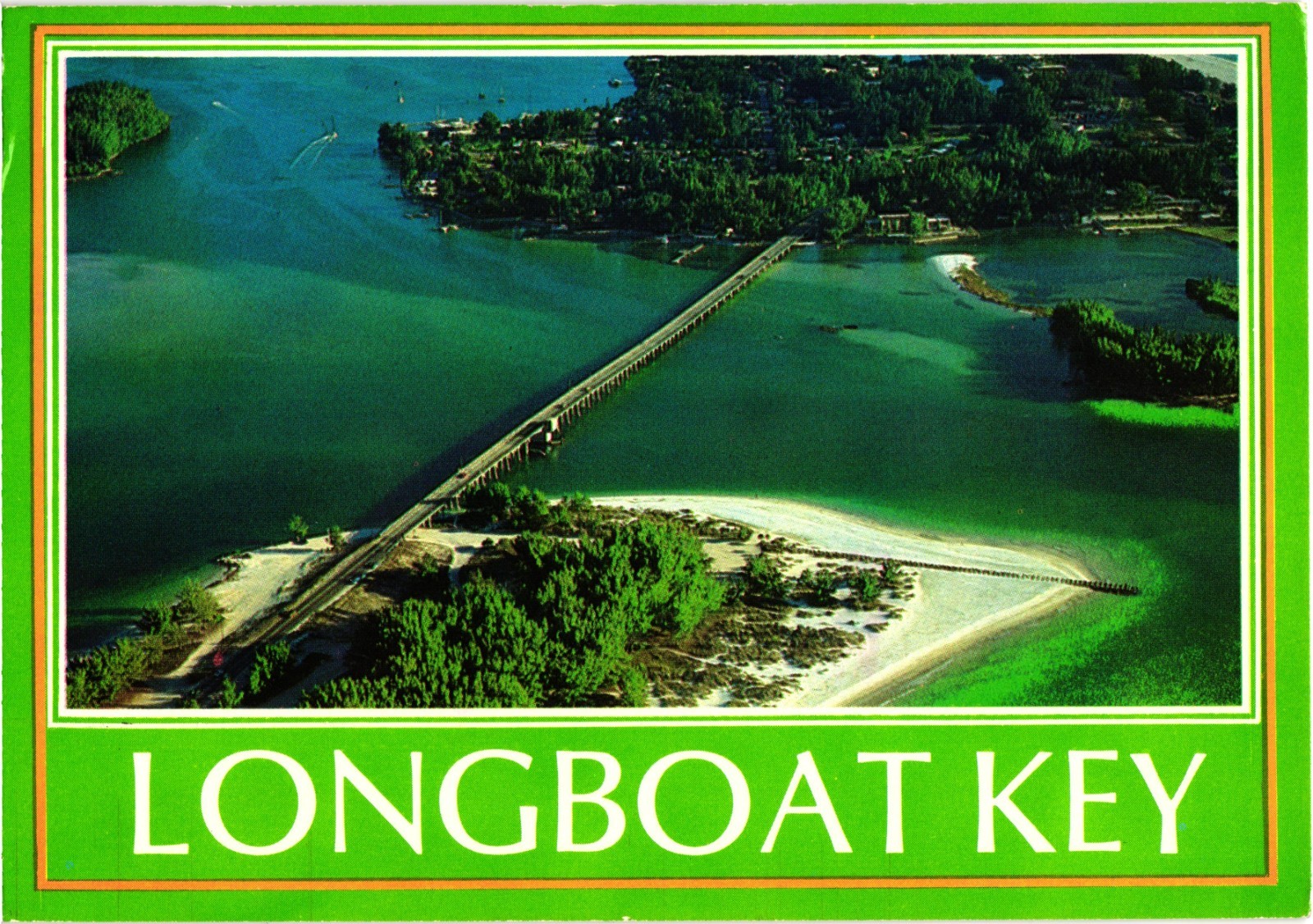 Longboat Key Florida Panoramic Scenic View Vintage Postcard Posted