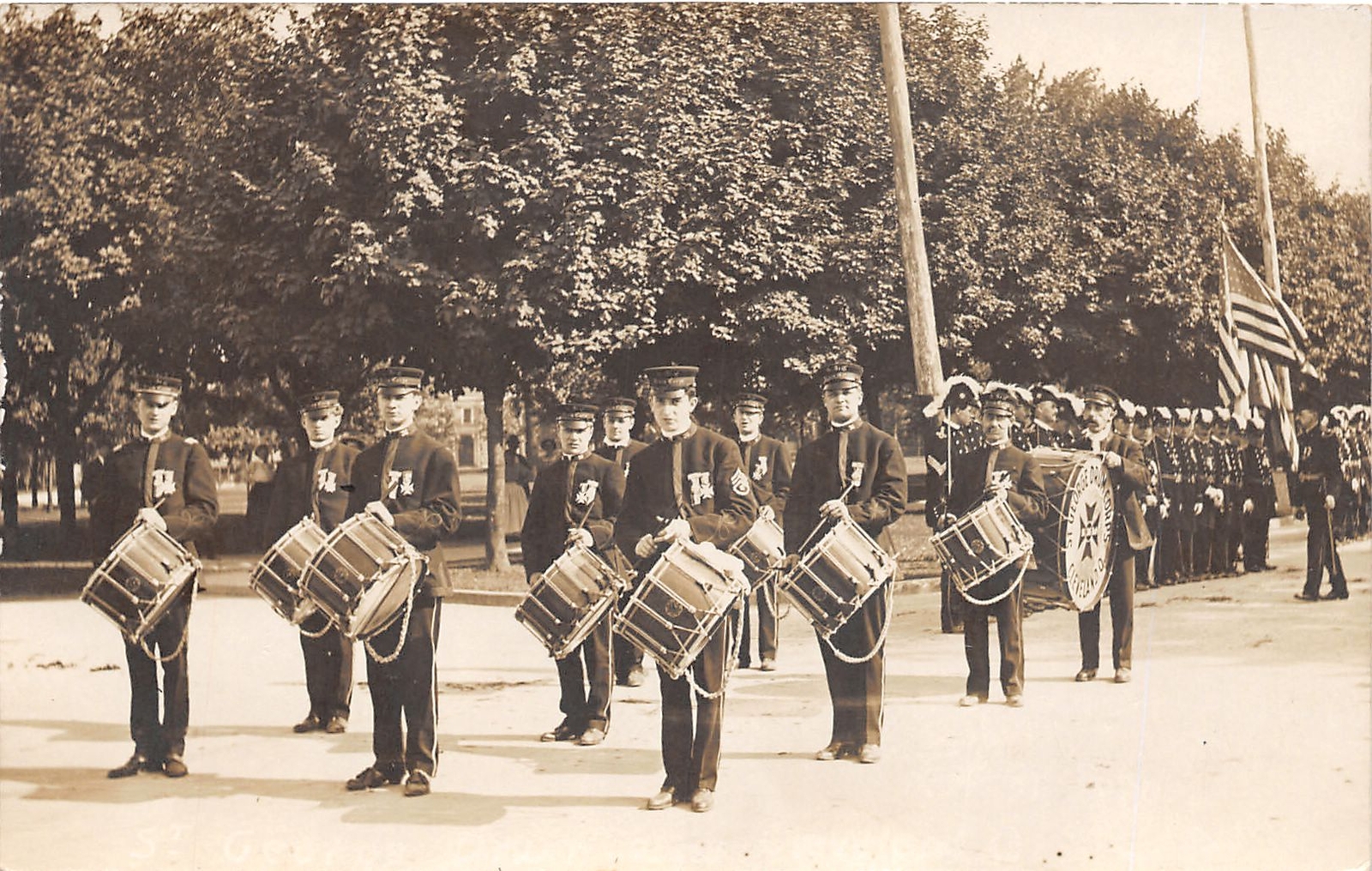 J70/ Sandusky Ohio RPPC Postcard c1910 Cleveland St George\'s Drum Corps 343