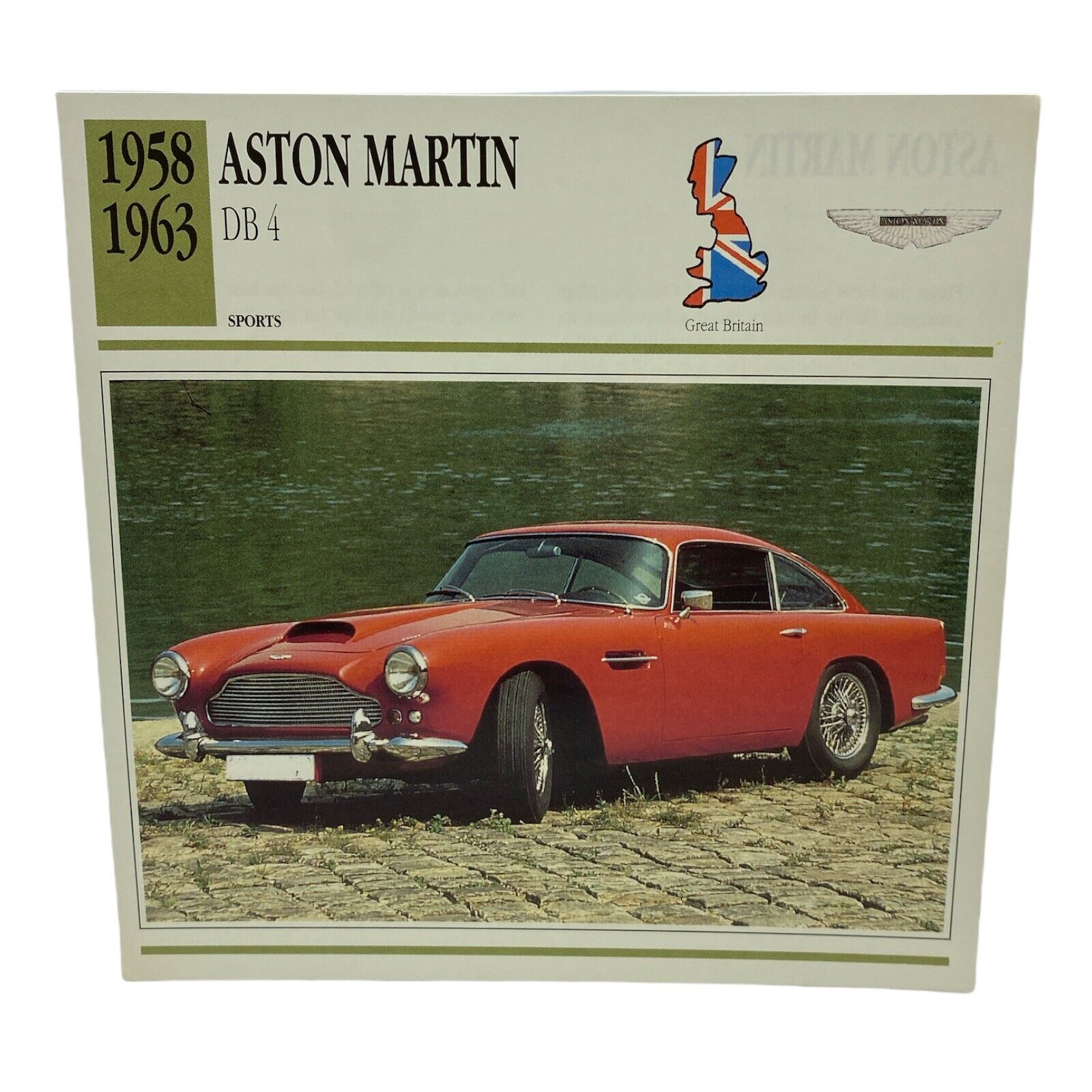 Cars of The World - Single Collector Card 1958 1963 Aston Martin DB 4