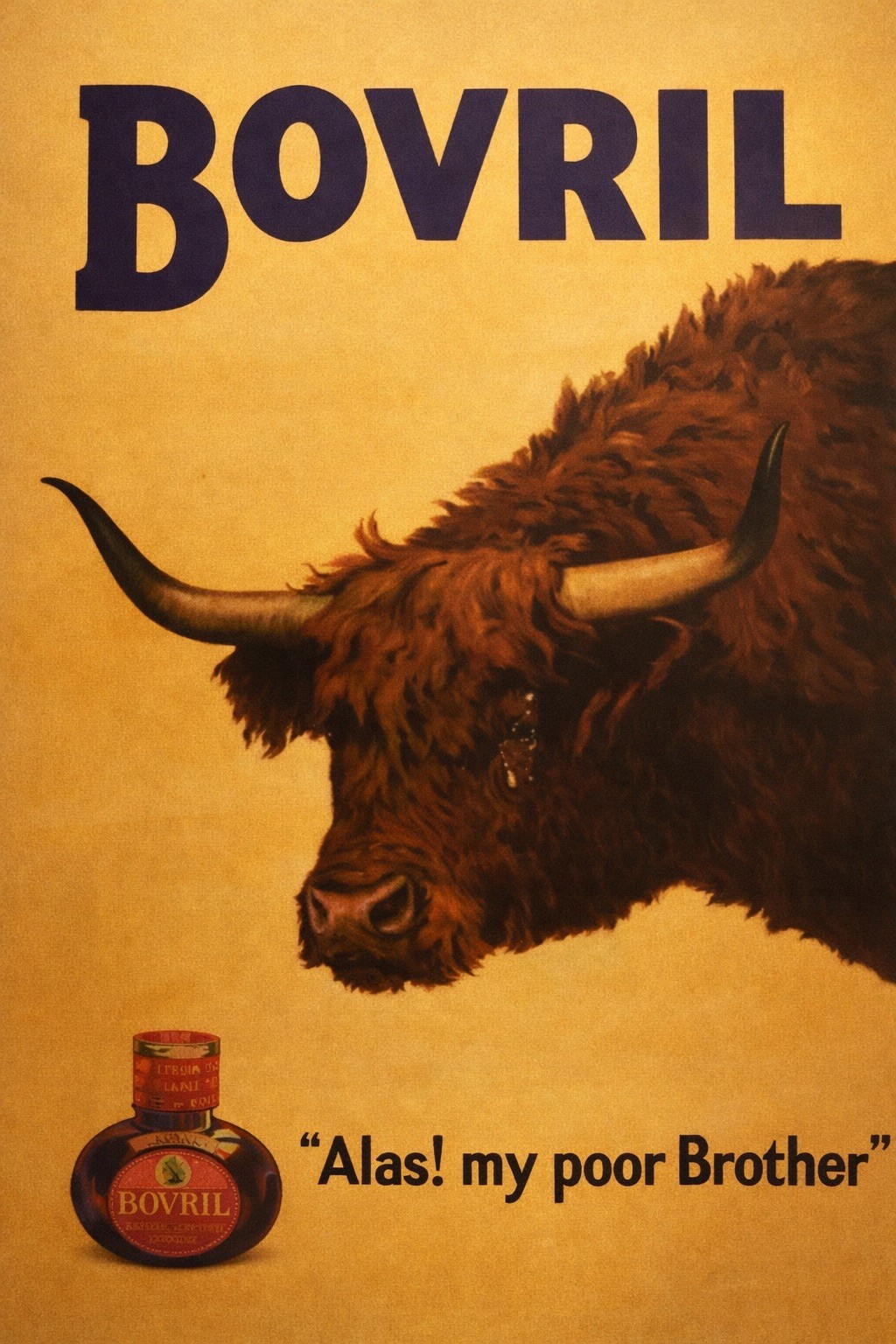🐂 Bovril Vintage Poster - Retro Ad 24x36” - 200gsm Matte Paper