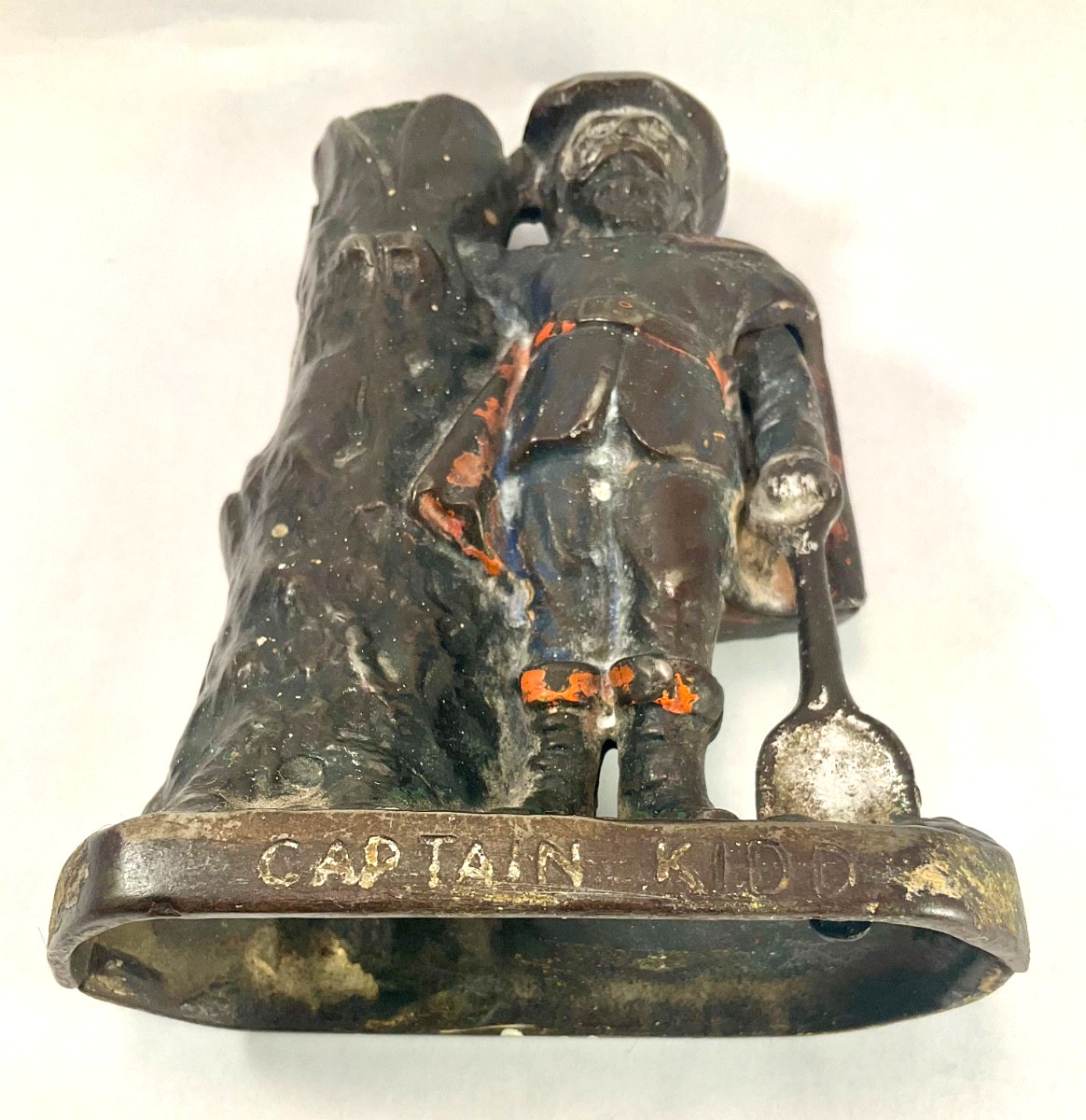 Antique Cast Iron CAPTAIN KIDD Still Coin Bank 1901 Piggy Bank Penny  #30