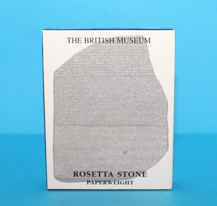 Vintage 1999 The British Museum Mini Rosetta Stone Resin Paperweight