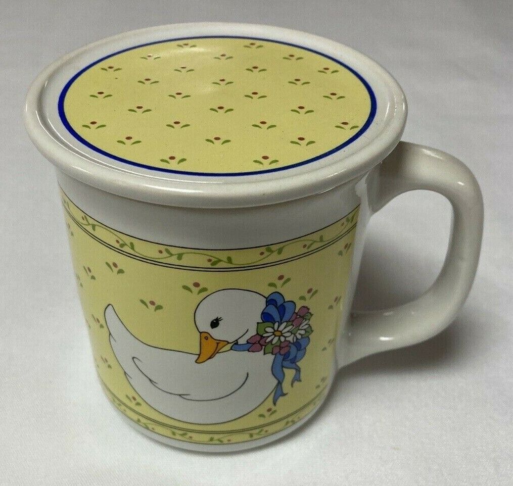 Coffee Tea Cup Mug With Lid Goose Pattern Giftco