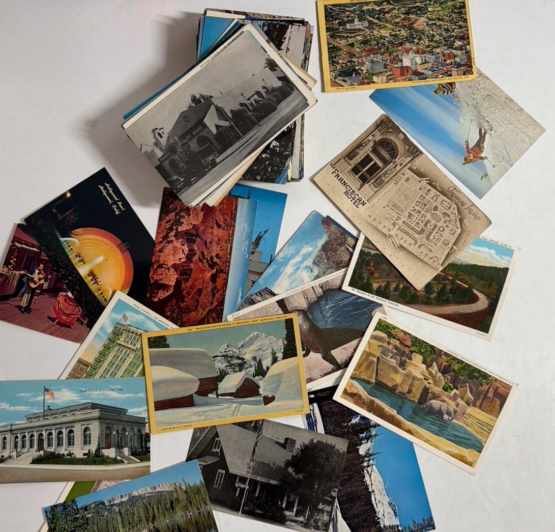 Huge Lot 150 Vintage Postcards Linen Chrome US Views States Monuments Travel