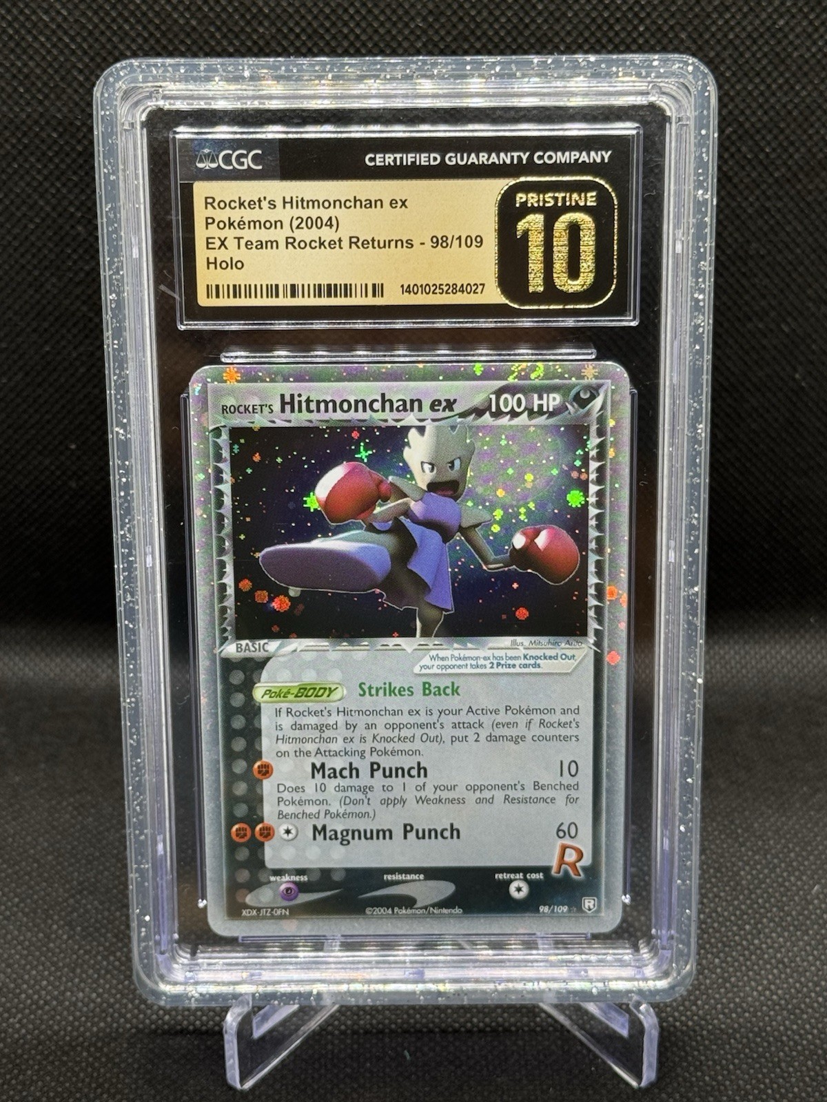 Rocket's Hitmonchan ex Holo 98/109 EX Team Rocket Returns 2004 Pristine CGC 10
