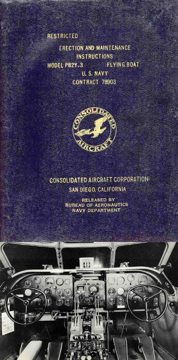 Consolidated PB2Y Coronado Maintenance Manual & report Flying Boat RARE  Archive