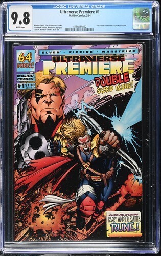 Ultraverse Premiere #1/Rune #3 Flipbook (Malibu '93), CGC 9.8, NEAR MINT / MINT Ultraverse Premiere #1/Rune #3 Flipbook (Malibu '93), CGC 9.8, NEAR MINT / MINT
