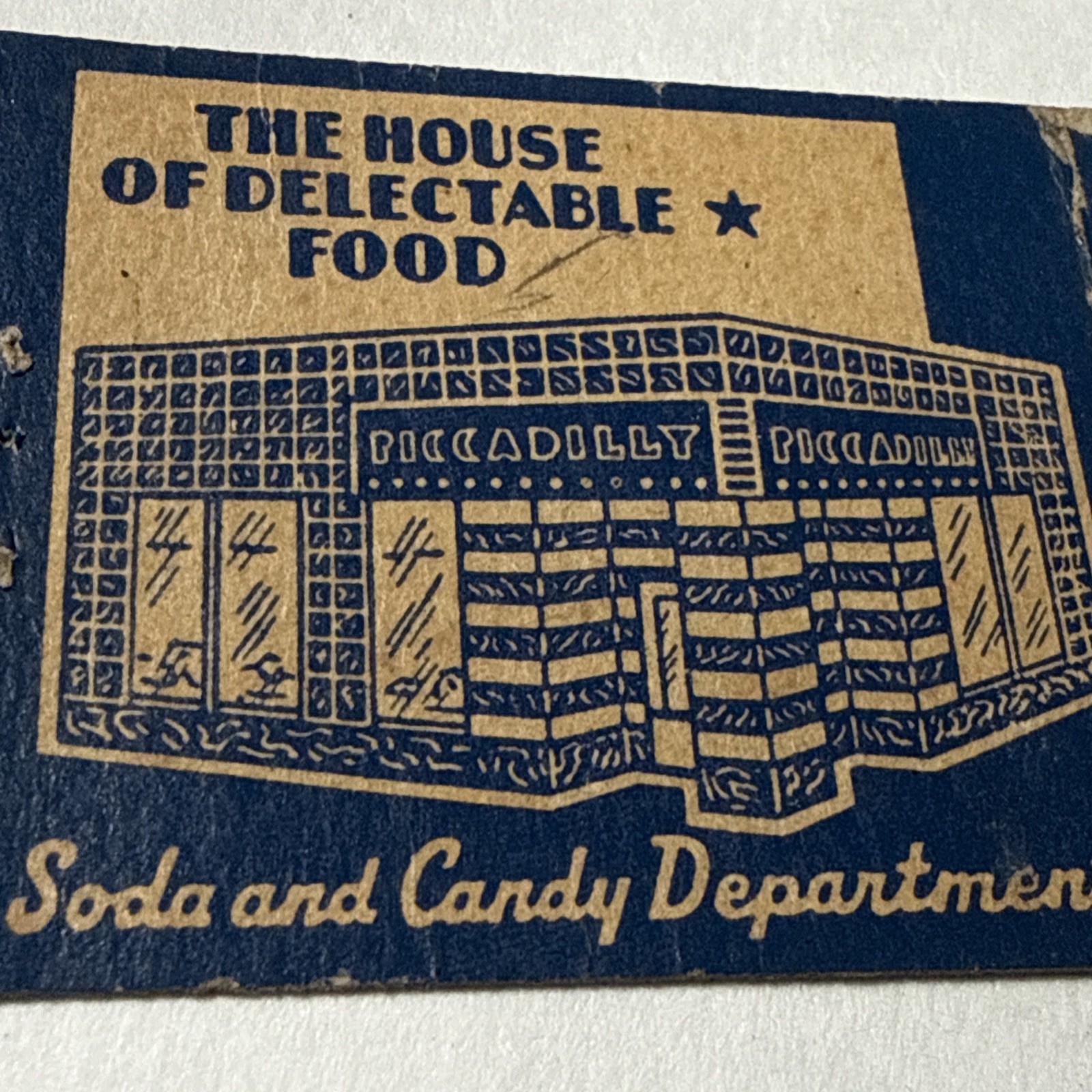 Piccadilly Milwaukee WI Art Deco Soda Candy Restaurant Vtg 1930s Matchbook Cover