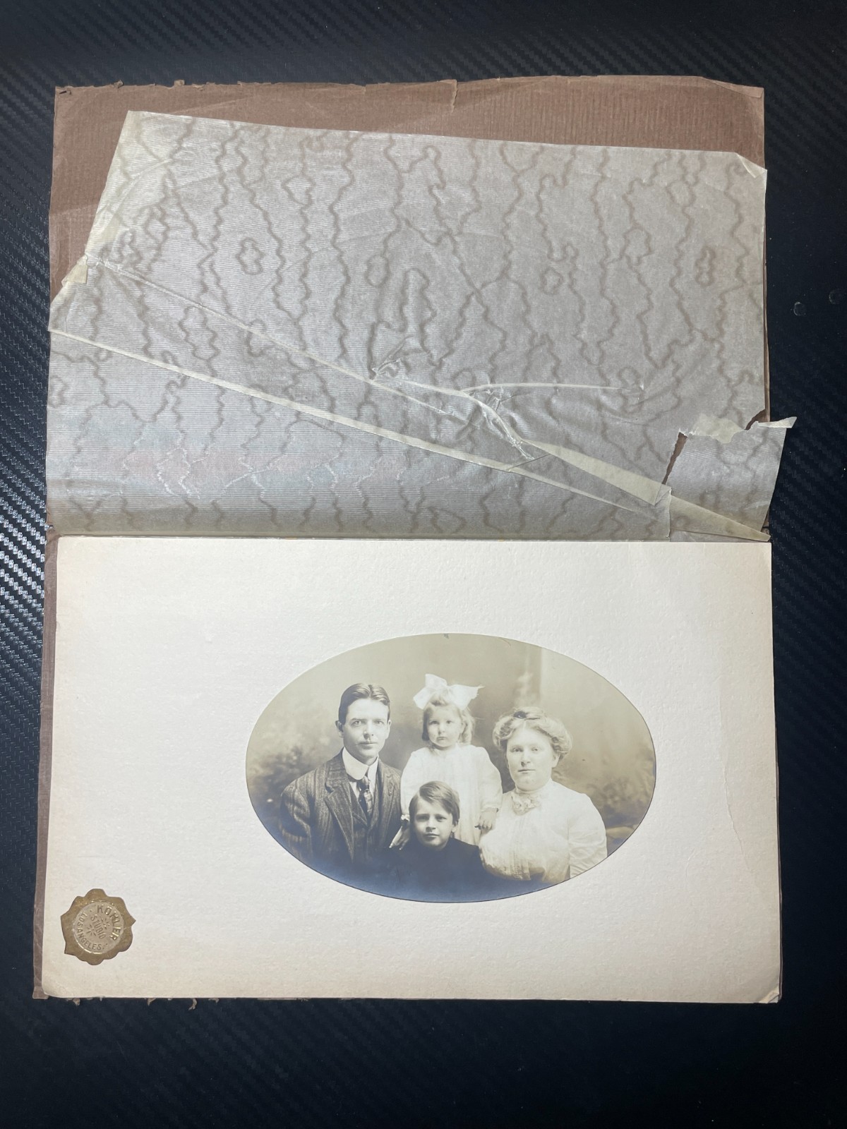 Antique c1910 Family Portrait Photograph Kohler Studio Los Angeles Edwardian