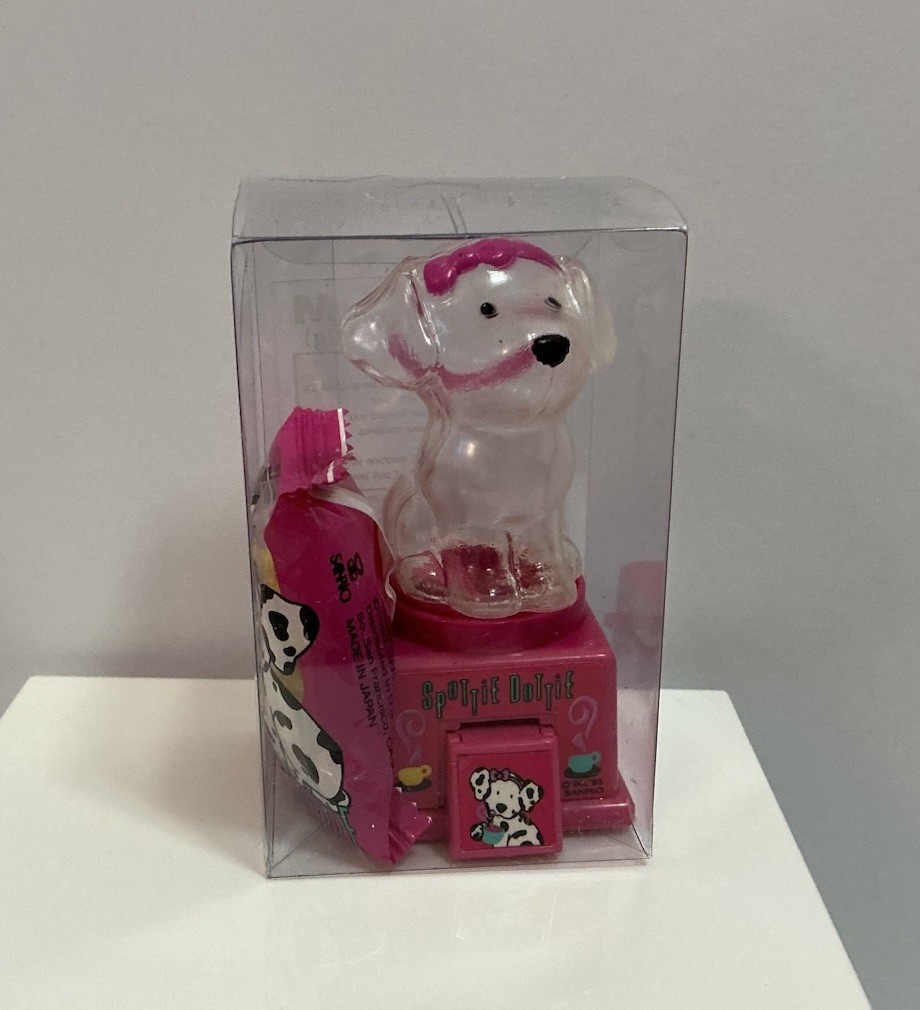 VINTAGE SANRIO SPOTTIE DOTTIE MINI GUMBALL CANDY MACHINE JAPAN 1995 NOS RARE