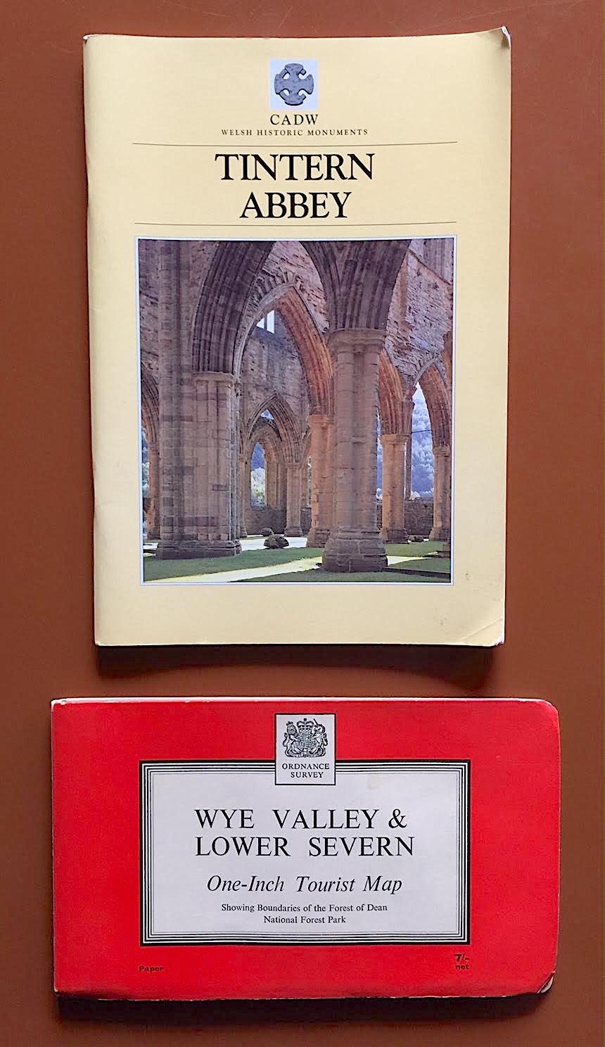 Vintage Map for Wye Valley, Lower Severn, Guide for Tintern Abbey
