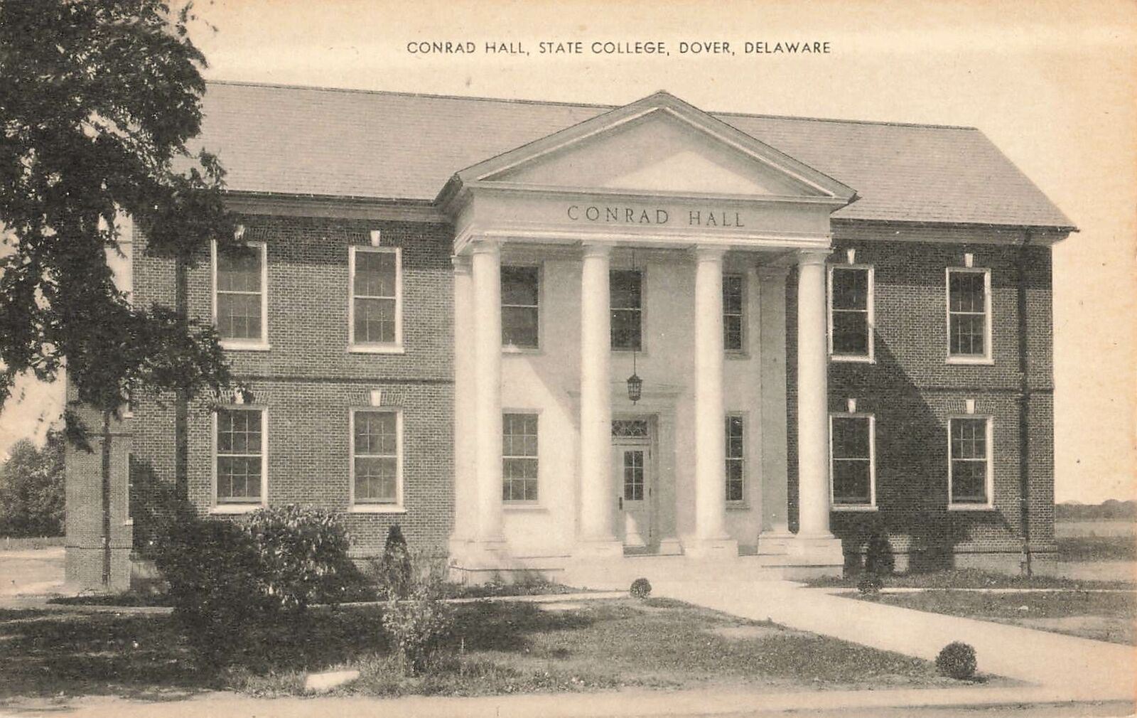 Vintage Postcard Conrad Hall State College Dover Delaware exterior photo