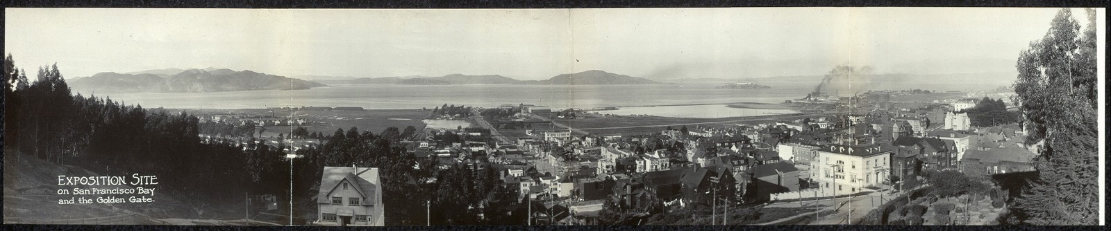 San Francisco California 1910s Exposition Site Bay Golden Gate Panorama
