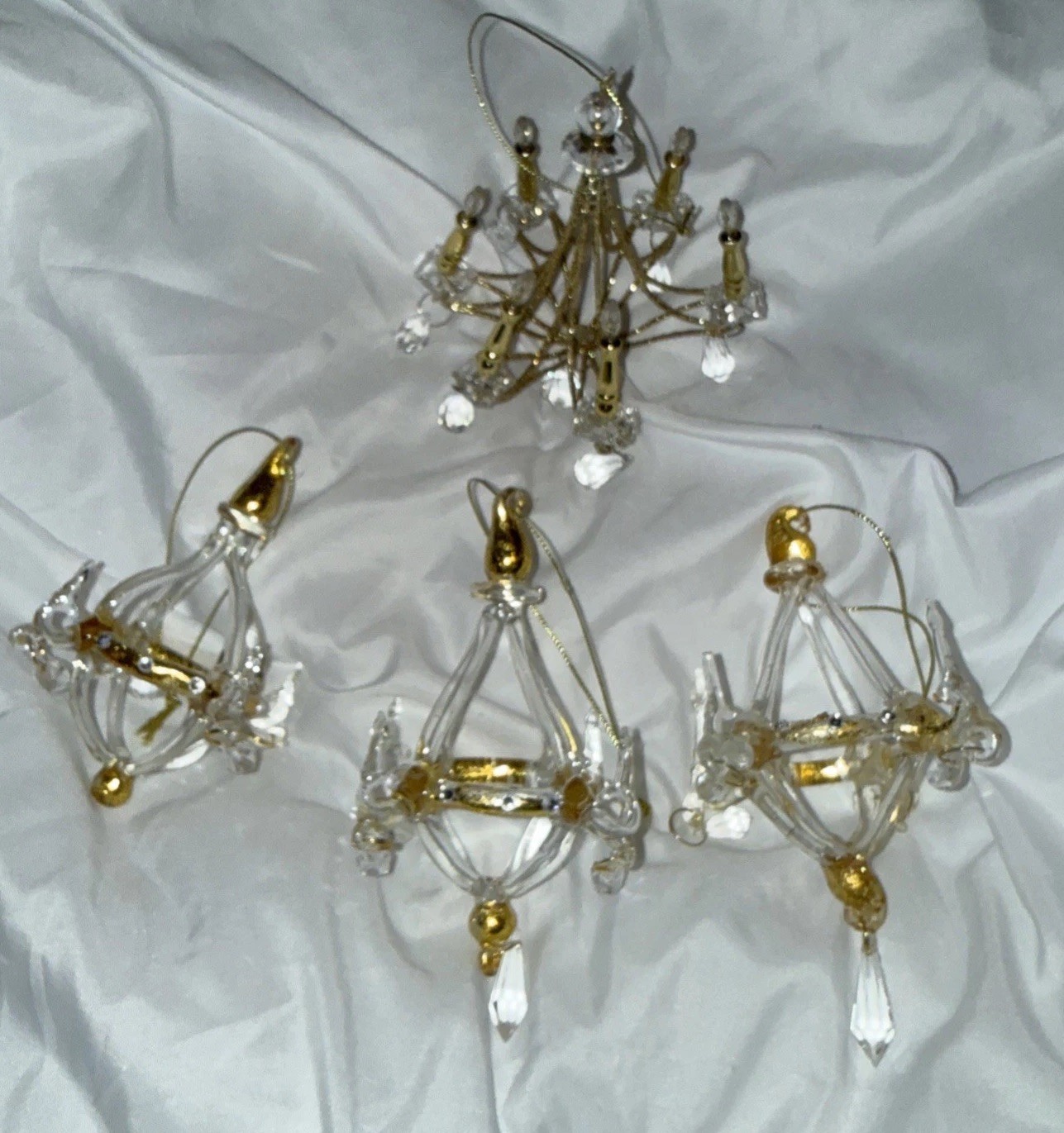 Vintage glass chandelier ornaments