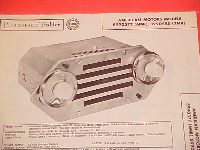 1956 1957 AMC NASH RAMBLER REBEL CROSS COUNTRY WAGON AM RADIO SERVICE MANUAL