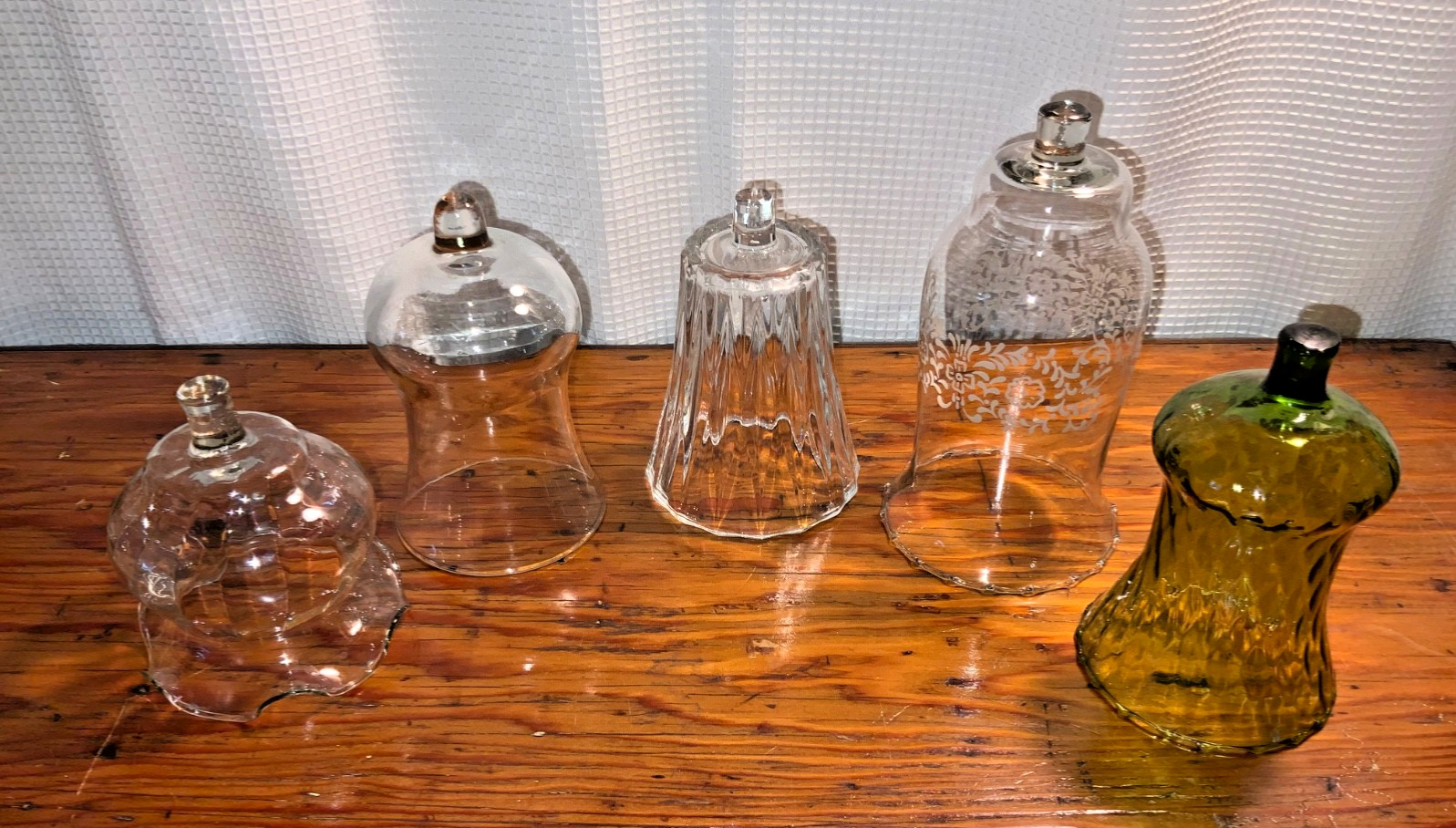 Lot of 5 Glass Votive Peg  Sconce Candle Holders Vintage Homco Variety