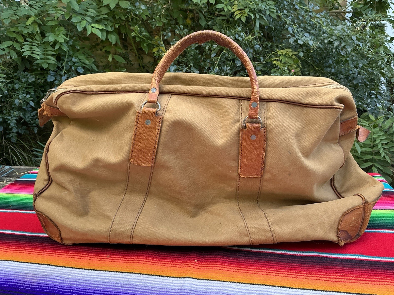 VTG  50s ROYAL NAVY PUSSERS CANVAS HOLDALL GRIP BAG Retro Officers