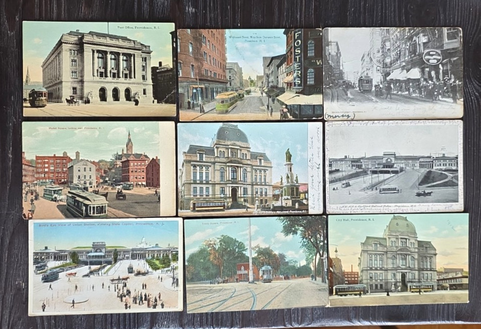 C. 1905-1910 Providence Light Electric Trolley Streetcar Postcard Lot Of 9 DP C. 1905-1910 Providence Light Electric Trolley Streetcar Postcard Lot Of 9 DP