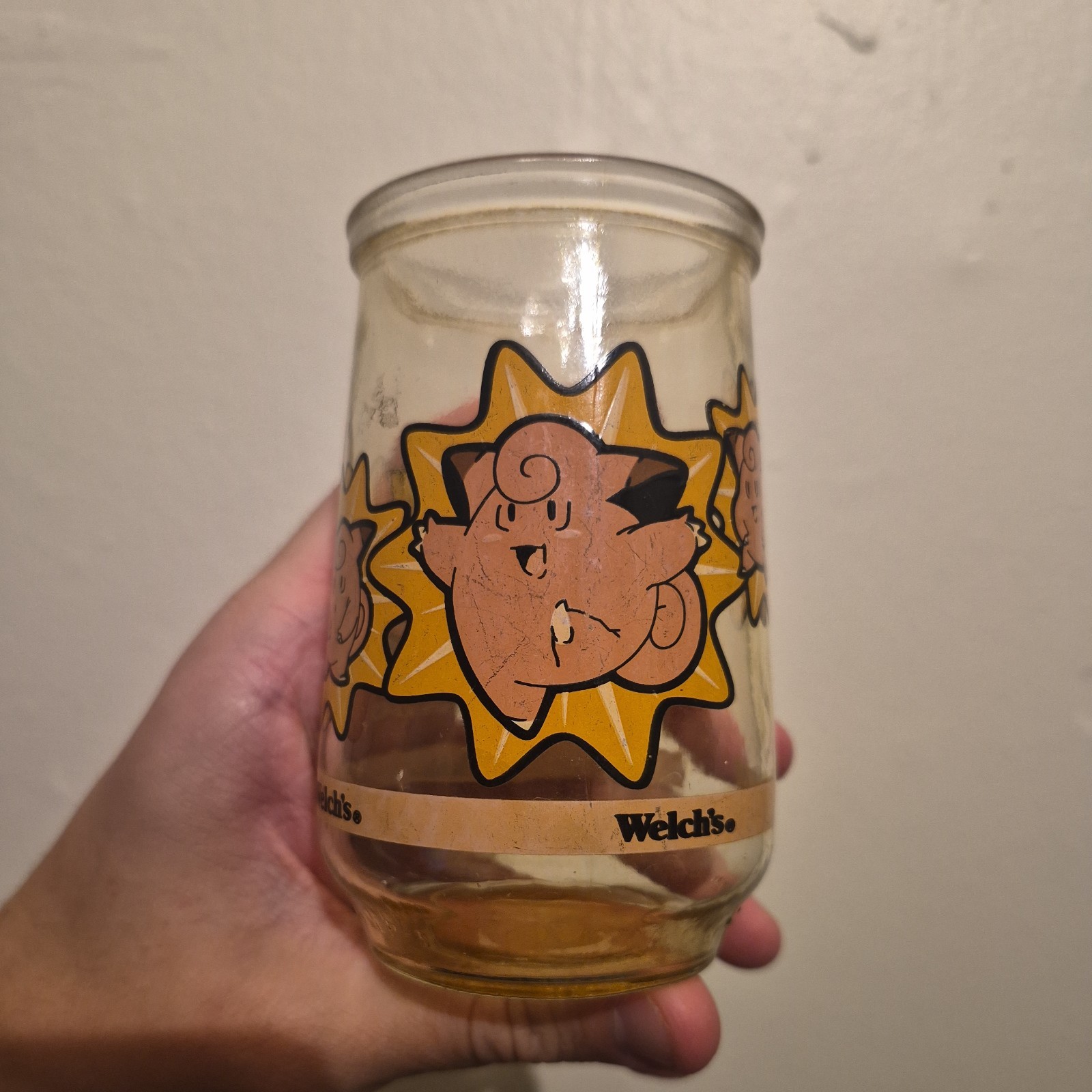 Pokemon Gamefreak Nintendo 1999 Welch\'s Glass Jelly Jar Cup #66 Clefairy Fairy 