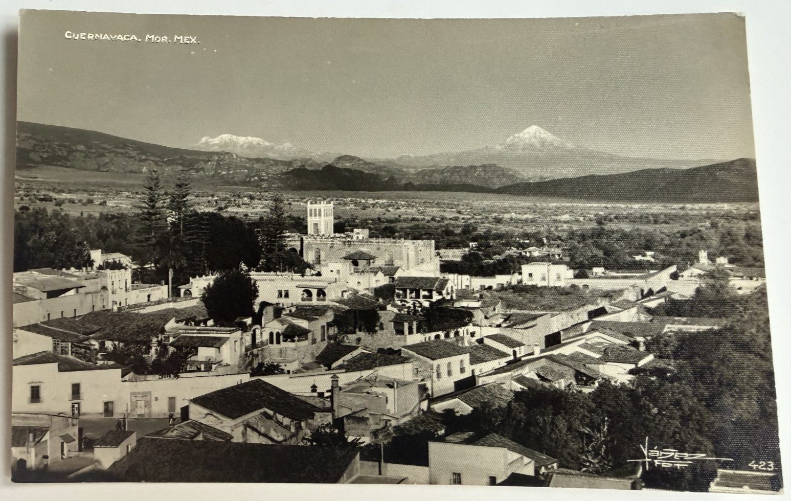 Antique RPPC Cuernavaca Morelos Mexico Aerial City View Real Photo Postcard