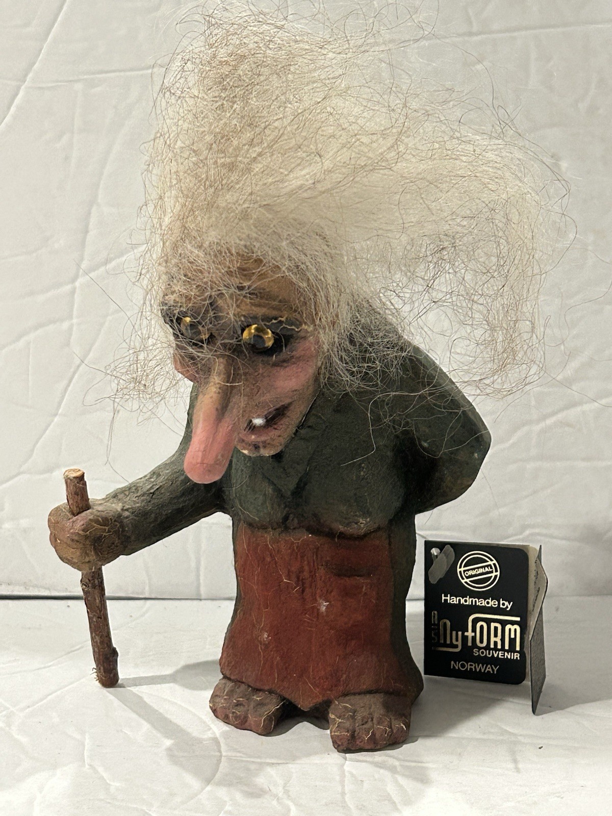 Handmade Nyform Trol (nr 145) grandma with gray hair Vintage Norway